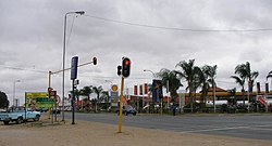 A traffic junction and shopping centre in central Giyani