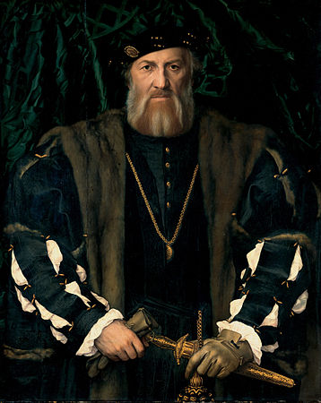 Hans Holbein the Younger's painting of French soldier Charles de Solier. Is that a dagger in your pocket, or are you... oh, right, it is a dagger. Never mind.