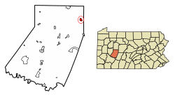 Location of Glen Campbell in Indiana County, Pennsylvania.