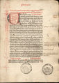 Pagina dei Facta et dicta memorabilia di Valerio Massimo, stampati da Schöffer in rosso e nero (Magonza, 1471).