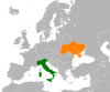 Location map for Italy and Ukraine.