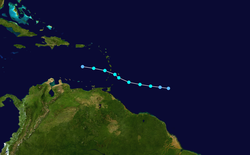 Parcours de la tempête tropicale Jerry