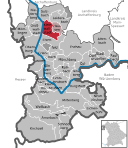 Läget för Kleinwallstadt i Landkreis Miltenberg