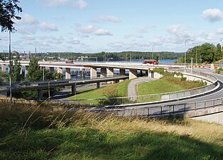 Avfartsramp för körriktning mot norra Lidingö.