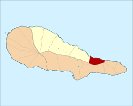 Location of Santo Amaro within the municipality of São Roque do Pico, Pico Island