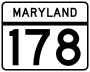 Maryland Route 178 marker