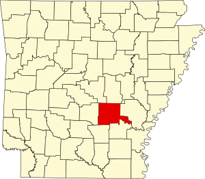 Map of Arkansas highlighting Jefferson County