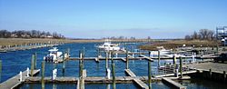 Mouth of Matawan Creek at the border of Keyport borough and Aberdeen Township