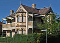 A grand Victorian style house located on the corner of Hanbury Street and Highfield Street, Mayfield, New South Wales, Australia