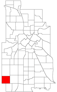 Location of Fulton within the U.S. city of Minneapolis