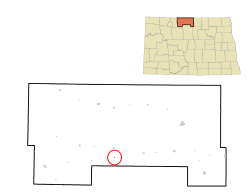 Location of Russell, North Dakota
