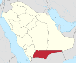 Map of Saudi Arabia with Najran highlighted