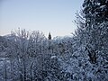 La Pieve di Gorto d'inverno vista da Sud