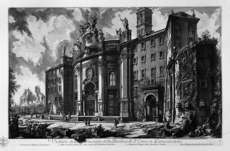 Gravura de Piranesi (século XVIII), incluindo o mosteiro cisterciense.