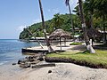 Plage de Marigot Bay (accessible uniquement en bateau).