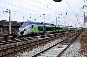 Une rame B 84500 (Régiolis) aux couleurs du TER Picardie, en gare d'Amiens