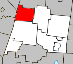 Location within La Haute-Yamaska RCM