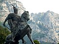 La statua commemorativa di Scanderbeg a Croia, in Albania.