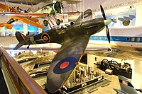 Supermarine Spitfire Mk.Ia P9306, which served with No. 74 (F) Squadron in 1940, on display at the Museum of Science and Industry in Chicago.