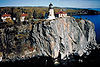 Split Rock Lighthouse on a cliff above Lake Superior