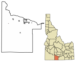 Location of Castleford in Twin Falls County, Idaho.