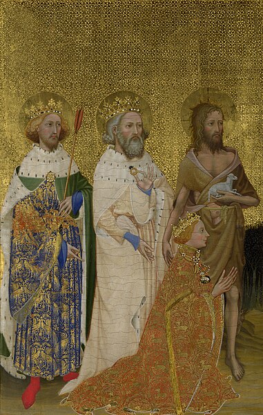 The Wilton diptych; left-hand panel