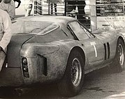 Note cooling vents in rear of front fender, which would also be used in the production 250 GTO.