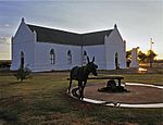 Complex consists of a parsonage and church building. The parsonage is of rectangular form with a st The old Nederduitse Gereformeerde Mission Station, which was known as Olyvenhoutsdrift, was founded here m 1873 by the Rev. Christiaan Schroder. The mission church and the old Schröder parsonage date from 1875 and 1883 respectively. This complex has been Type of site: Civic Previous use: Mission Station. Current use: Museum. The old Dutch Reformed Mission Station, which was known as Olyvenhoutsdrift, was founded in 1873 by the Rev. Christiaan Schröder. The mission church and the old Schröder parsonage date from 1875 and 1883 respectively. This complex is now a museum.