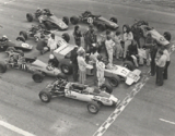 Bowin racing car coaching clinic at Oran Park, Sydney Australia in 1975