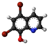 Ball-and-stick model of the broxyquinoline molecule