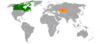 Location map for Canada and Kazakhstan.