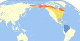 Aire de répartition de la Grive à joues grises