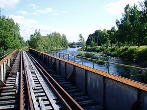 En bro på Dellenbanan vid Forsa mellan Delsbo och Hudiksvall.