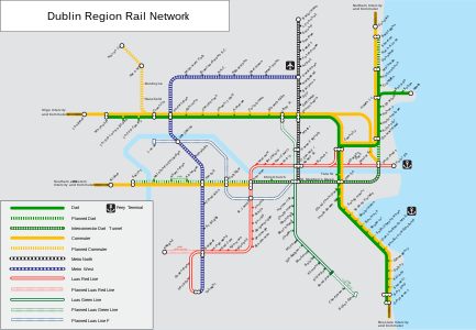 Map of the Dublin Rail Network, by Stabilo boss