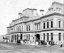 Facade of the second station, c. 1890