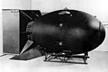 A picture of the Fat Man nuclear device