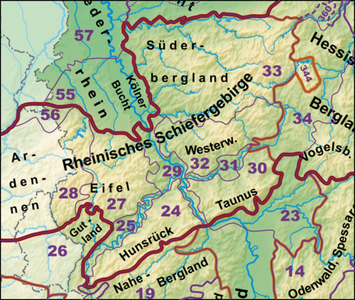 List of mountains and hills of the Rhenish Massif is located in Rhenish Massif