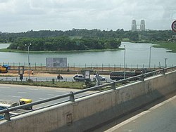 Hebbala Lake seen from flyover