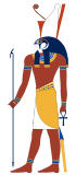 Horus represented as a falcon-headed man