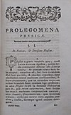 Prologue to a 1776 copy of Johann Baptiste Horvath's "Physica Generalis"