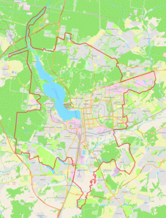 Mapa konturowa Iżewska, w centrum znajduje się punkt z opisem „Iżewsk”