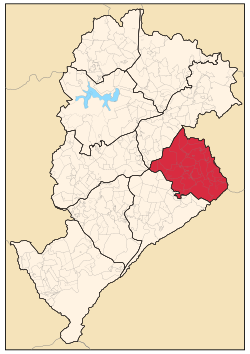 Localização da Região Administrativa Leste (em vermelho)