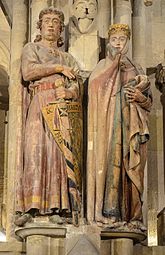 Gothic - Ekkehard and Uta, attributed to the Master of Namburg, 1245–1260, limestone and polychromy, Naumburg Cathedral, Naumburg, Germany[27]