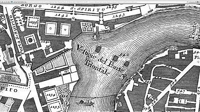 Ponte Neroniana no Mapa de Nolli (1748).