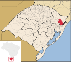Location in Rio Grande do Sul