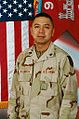 SFC Joselito Villanueva of 9th Engineer Battalion, who was killed by enemy fire while trying to assist an Iraqi citizen that had crashed into his vehicle on 27 September 2004 during OIF II near Balad.[29]