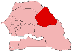 Harta regiunii Matam în cadrul Senegalului