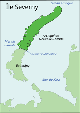 Carte de l'île Severny.