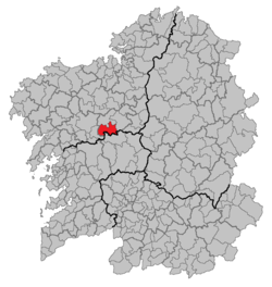 Location of Touro within Galicia