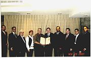 Members of the Puerto Rican Senate pay me tribute.